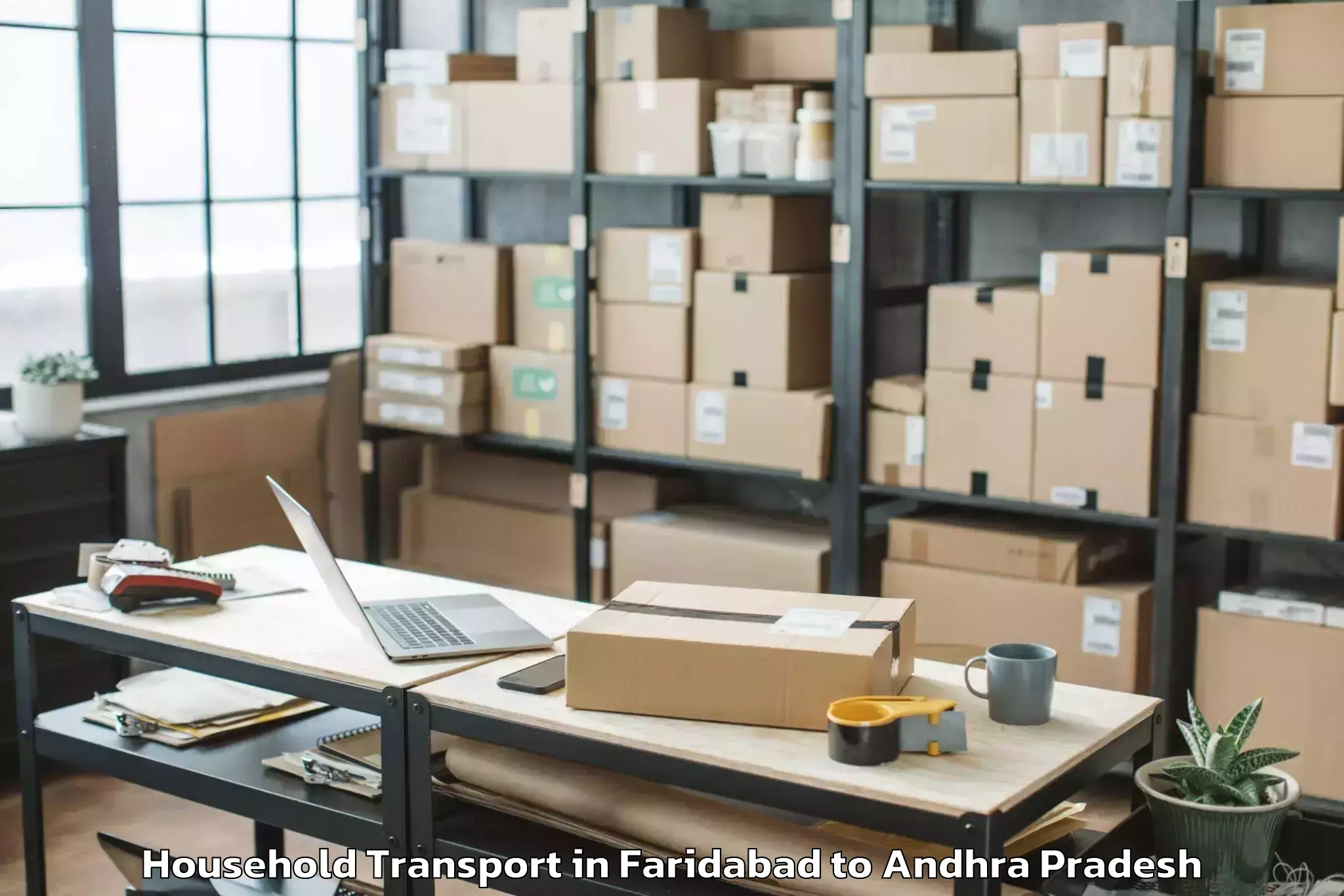 Book Faridabad to Gudivada Household Transport Online